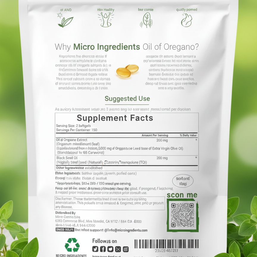 Aceite de Orégano en Cápsulas Blandas 6000 mg (60 capsulas)